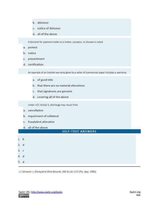 Business Law and the Legal Environment - Page 908